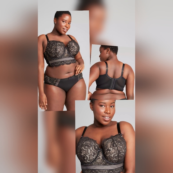 Cacique Other - Pre-owned Cacique Longline Boost Black Lace Balconette Bra ~
38 DDD